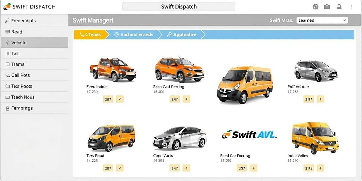 Swift Dispatch fleet management interface showing various Indian vehicles