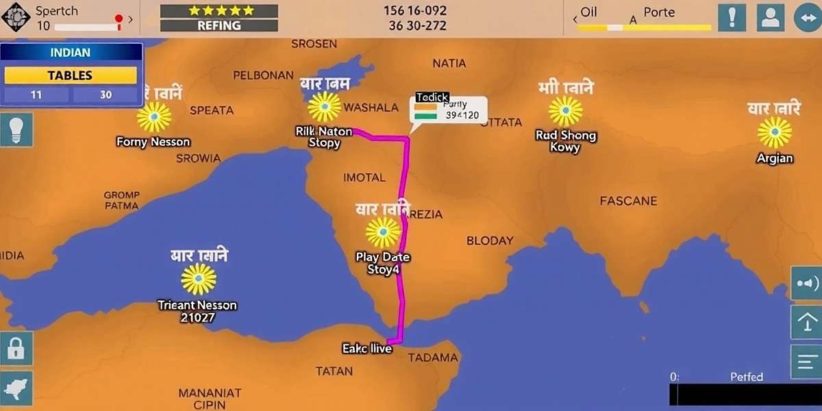 Swift Dispatch gameplay showing route planning interface with Indian cities