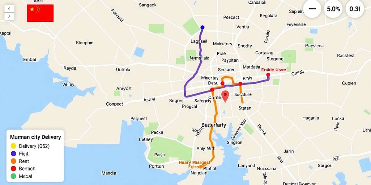 Swift Dispatch recreation of Mumbai city map with delivery routes